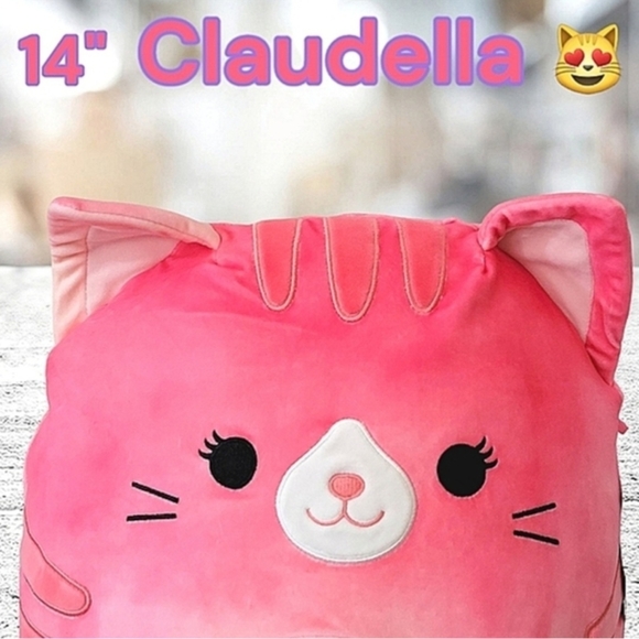 Squishmallows Pink Cat Claudella 14" Plush Tie-die Tabby - Picture 8 of 8